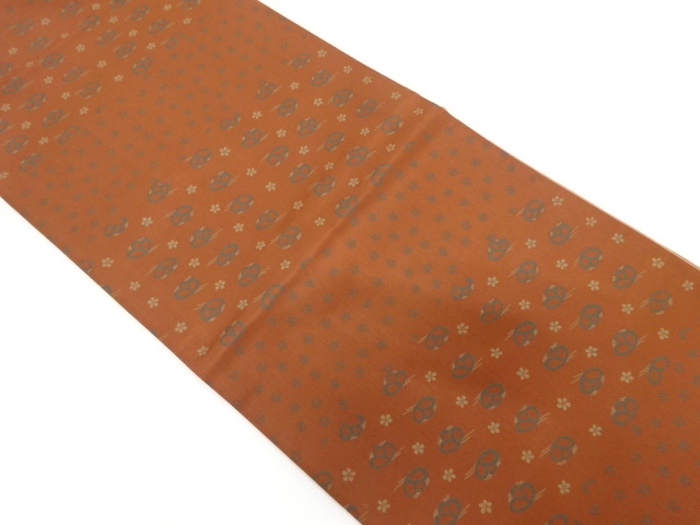 アンティーク　花模様織り出し昼夜帯（着用可）